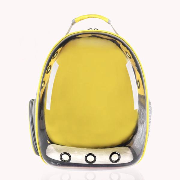 Backpack for cat transport rucsac-transparent-pentru-pisici-caini-galben